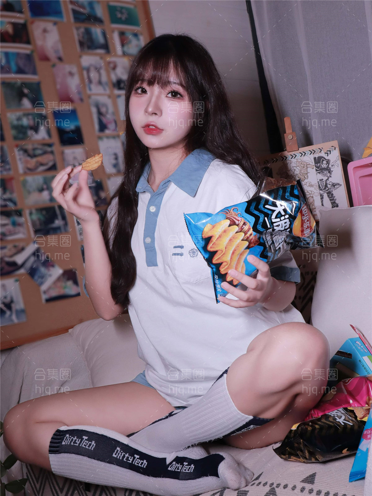 yuuhui玉汇 -  蓝白条少女 78P