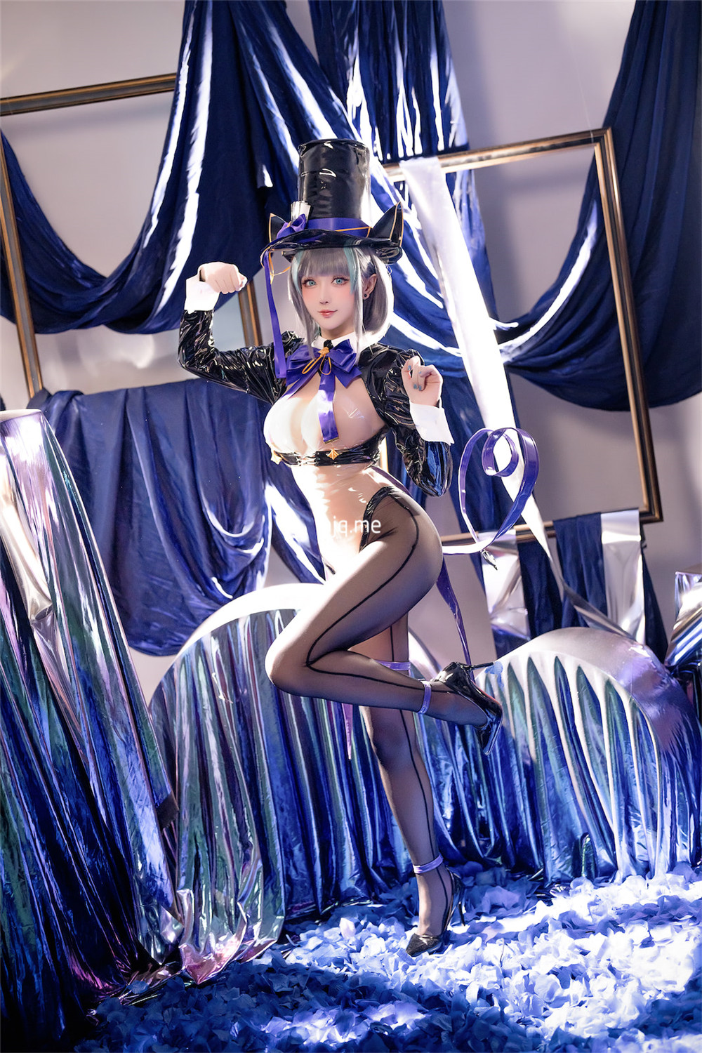 1.星之迟迟2024年8月计划碧蓝航线柴郡魔术师摄影32张